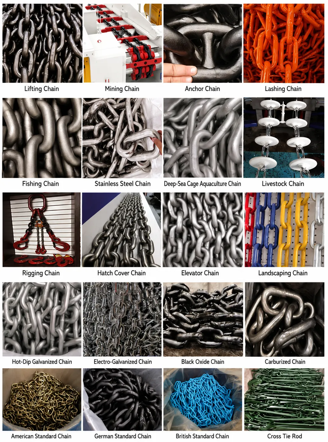 Lashing binding chain application cargo securing port container heavy equipment transport